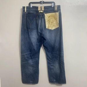 Vintage Mother Mary COOGI Distressed Stone Washed Mens Denim Pants Sz 42x35 EUC